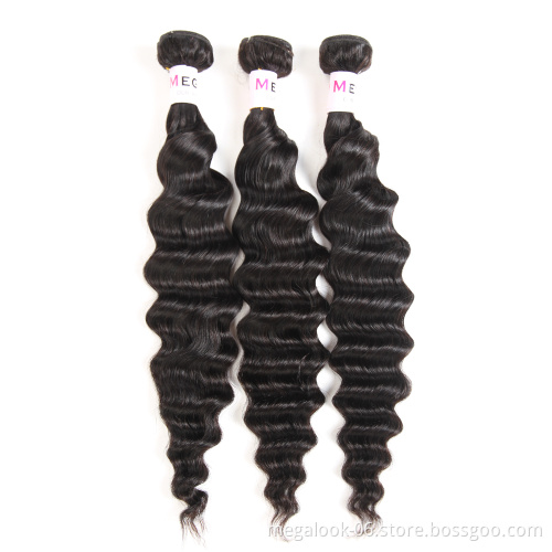 High Quality Peruvian Body Loose Deep Kinky Curly Wave Natural Wavy Pure Virgin Remy Hair Bundles With Closure